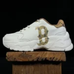 MLB White Brown Dad Shoes Big Ball Chunky 3ASHCDM2N C0001