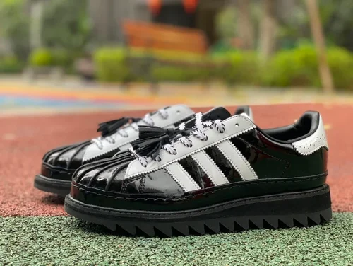 CLOT x Adidas Superstar Black White Retro Sneakers IH3131