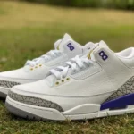 Air Jordan 3 869802-907 White Grey Purple Lakers