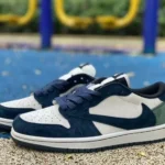 Travis Scott x Air Jordan 1 Low Golf DM7866-819 Navy White Green Reverse Swoosh