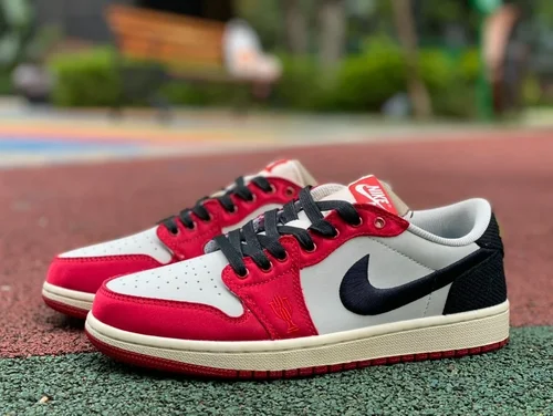 Air Jordan 1 Low FN0432-100 Black Red White Silk Retro