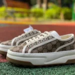 Gucci Tennis 1977 Brown Classic Series Thick Sole Canvas Shoes