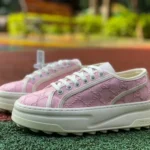 Gucci Tennis 1977 Pink White Classic Series Thick Sole Canvas Shoes