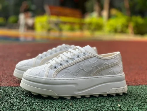 Gucci Tennis 1977 White Classic Series Thick Sole Canvas Shoes