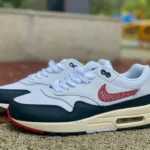 Nike Air Max 1 White Blue Red Men's Running Shoes DH1348-146