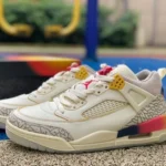 Nike Air Jordan Spizike Low in White Blue and Red