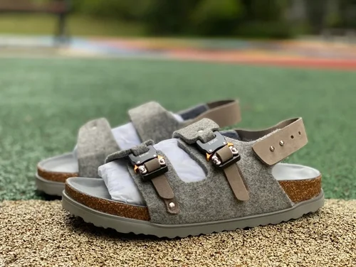 Birkenstock x Dior Milano Grey Suede Sandals