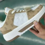 MLB White Brown Print Casual Shoes