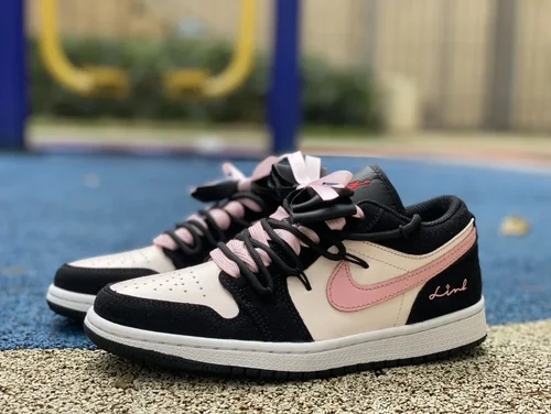 Air Jordan 1 Low DX4374-008 Black Pink Strap Retro