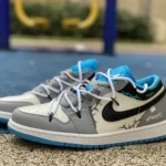 Air Jordan 1 Low 553558-174 Grey Blue Strap Retro