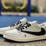 Travis Scott x Louis Vuitton x Air Jordan 1 Low SJ2068-002 White Grey Brown Retro