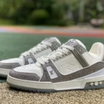 Louis Vuitton Trainer Crystal White Grey Pure Version