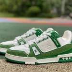 Louis Vuitton Trainer Crystal White Green Pure Version