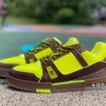 Louis Vuitton Trainer Crystal Fluorescent Green Brown Pure Version