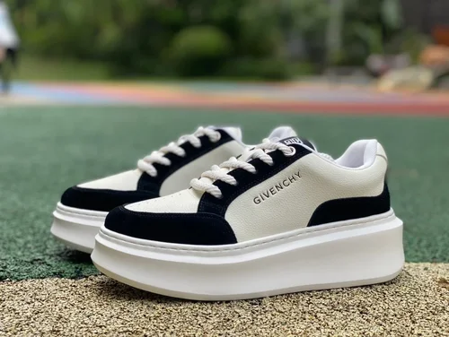 Givenchy City Court Leather Sneakers in White & Black