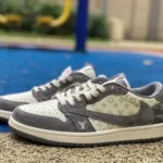 Travis Scott x Louis Vuitton x Air Jordan 1 Low SJ2068-001 White Grey Retro