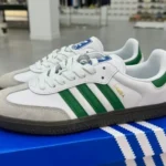 Adidas Samba Vegan White Grey Green Retro Sneakers IG1024