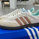 Adidas Samba Vegan White Grey Pink Retro Sneakers ID2047