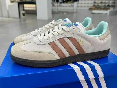 Adidas Samba Vegan White Grey Pink Retro Sneakers ID2047