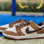 Nike Dunk x Louis Vuitton White Brown Strap Retro Sneakers DQ1098-342