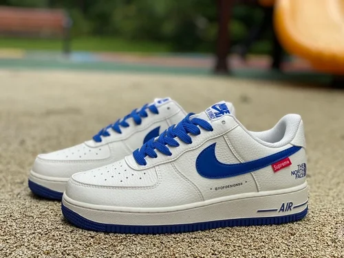 Supreme x Nike Air Force 1 White Blue BY YOU Fashion Sneakers