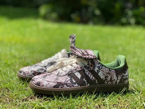 Wales Bonner x Adidas Samba Snake Print Retro Sneakers