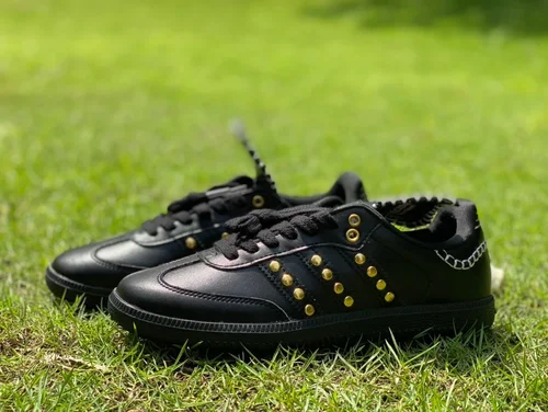 Wales Bonner x Adidas Samba Black Gold Retro Sneakers