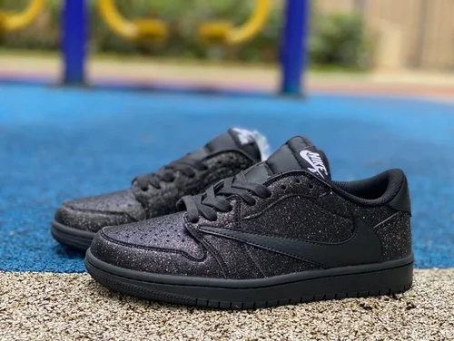 Travis Scott x Air Jordan 1 Low DM7866-282 Black Sparkle Reverse Swoosh