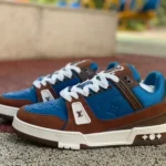 Louis Vuitton Trainer Blue Brown G Version