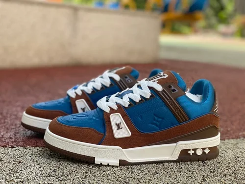 Louis Vuitton Trainer Blue Brown G Version