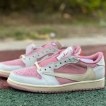 Travis Scott x Air Jordan 1 Low DM7886-600 White Pink Reverse Swoosh