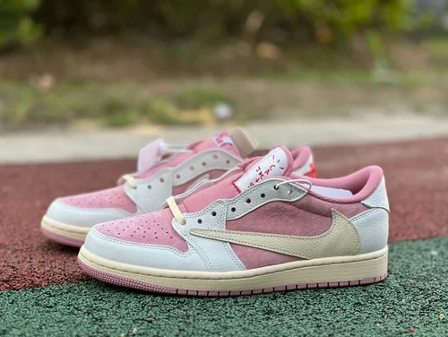 Travis Scott x Air Jordan 1 Low DM7886-600 White Pink Reverse Swoosh