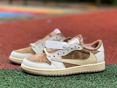 Travis Scott x Air Jordan 1 Low DM7886-106 White Brown Pink Reverse Swoosh