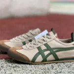 Onitsuka Tiger Mexico 66 Low-Top Sneakers in Beige Brown & Green