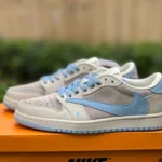 Travis Scott x Air Jordan 1 Low LX1988-101 Grey Blue LV Collaboration