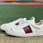 Valentino UPVILLAGE Leather Sneakers in White & Red