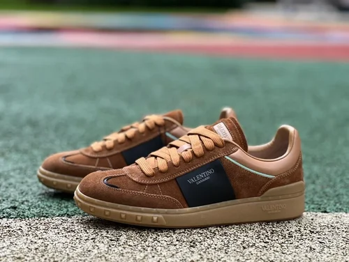 Valentino UPVILLAGE Leather Sneakers in Brown