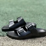 Balenciaga Black Shiny Slides Vintage Dad Shoes