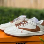 Travis Scott x Air Jordan 1 Low LX1988-900 White Brown LV Collaboration