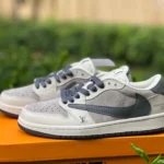 Travis Scott x Air Jordan 1 Low LX1988-102 Grey LV Collaboration