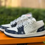 Louis Vuitton x Air Jordan 1 Low SJ9950-003 White Blue Denim