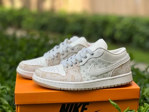 Louis Vuitton x Air Jordan 1 Low SJ9950-002 White Brown