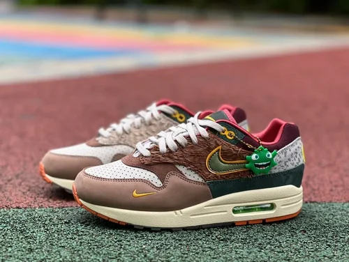 Division Street x Nike Air Max 1 Brown Grey Low-Top Running Shoes HQ2639-100