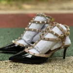 Valentino Rockstud Heels in Black & Beige