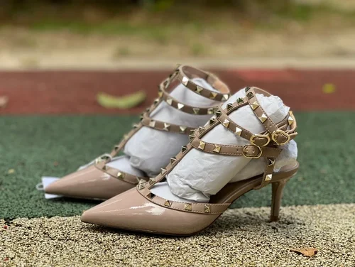 Valentino Rockstud Heels in Nude