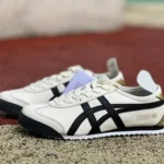 Onitsuka Tiger Mexico 66 Low-Top Sneakers in White Black & Gold