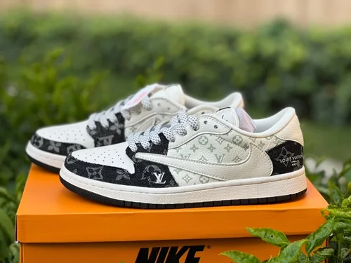 Louis Vuitton x Air Jordan 1 Low SJ2068-008 White Black