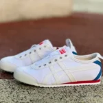 Onitsuka Tiger Mexico 66 Slip-On Sneakers in White Blue & Red