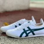 Onitsuka Tiger Mexico 66 Slip-On Sneakers in White & Aqua Green