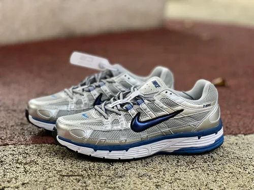 Nike P-6000 White Blue Silver Retro Running Shoes BV1021-001